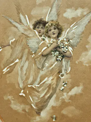 Niet of onleesbaar gesigneerd - omstreeks 1900 voor duchess of York geschilderd Pastel "Engelen" kopen? Bied vanaf 1!