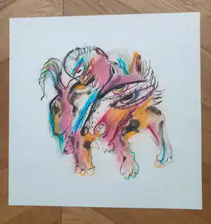 Henk Vierveijzer - Zonder Titel - Litho in Wissellijst - 61 x 61 cm - Gesigneerd - H.C. verkauft für € 75!