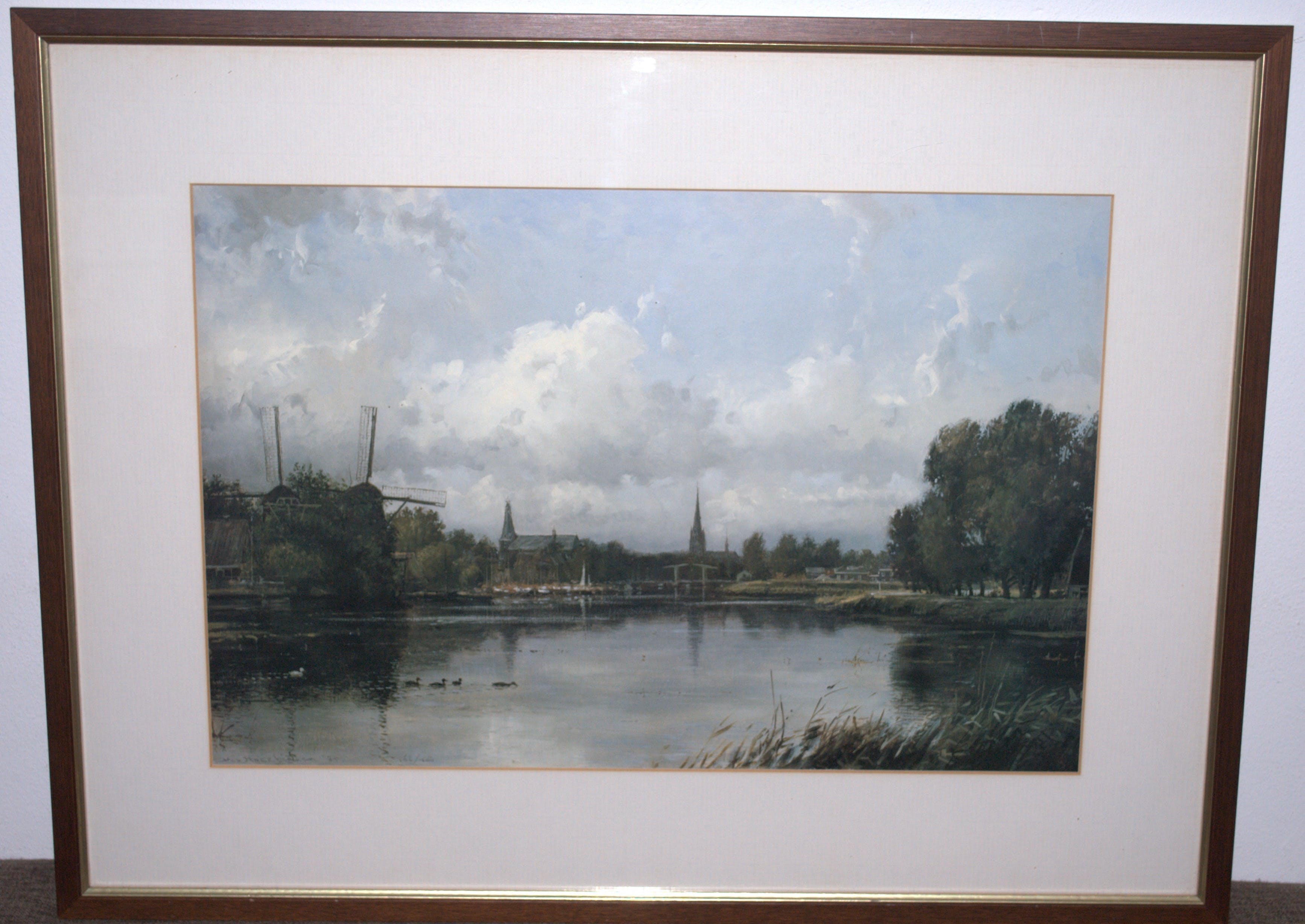 Hans van Moerkerken - Weesp, de Vecht - handgesigneerde litho oplage 400 kopen? Bied vanaf 60!
