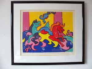 Shunyam - Zeefdruk, I cavalli di trevi - Ingelijst. verkocht voor € 90!