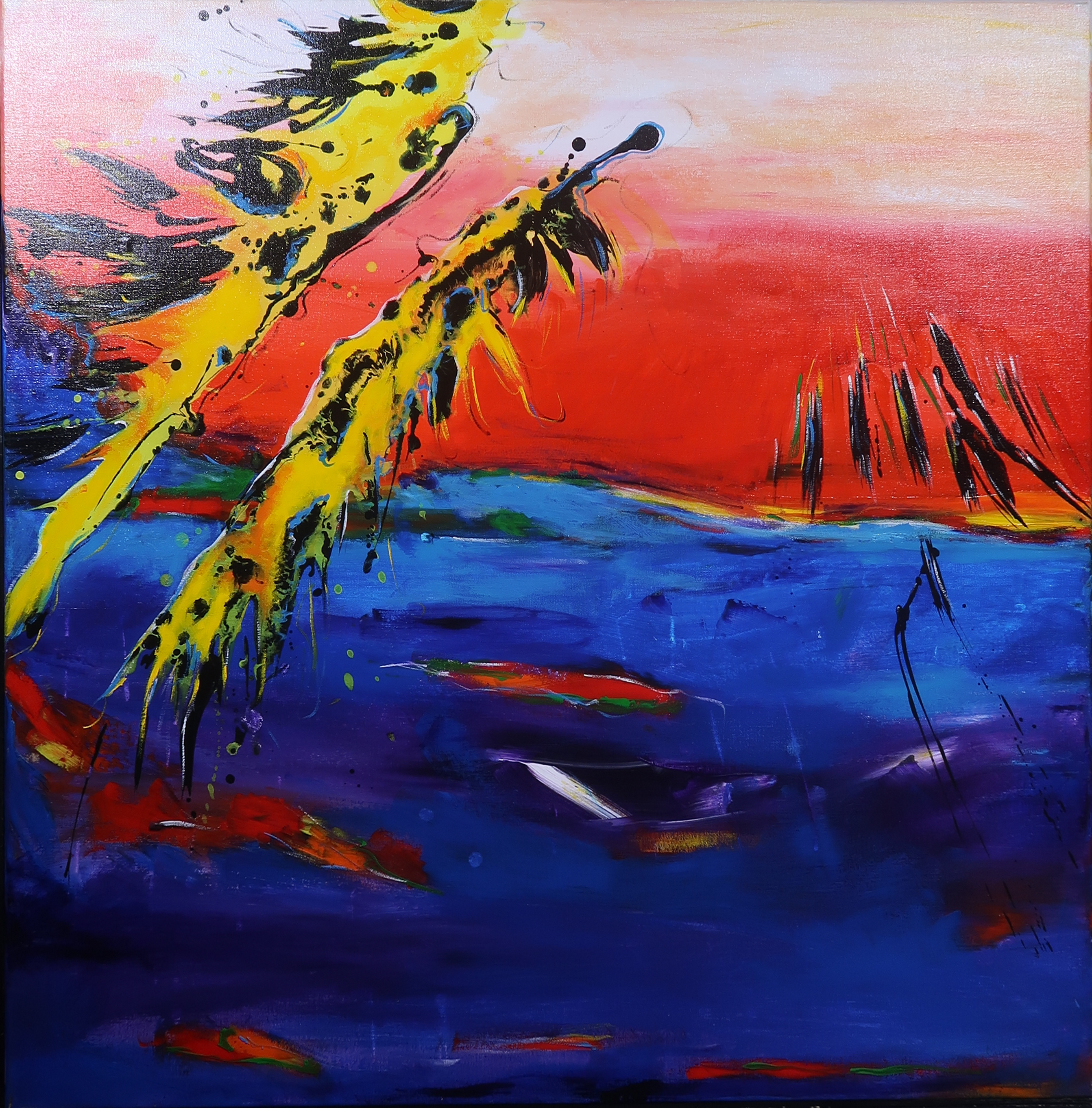 Marijke van der Windt - Acryl op doek, Abstracte compositie - Ingelijst kopen? Bied vanaf 60!