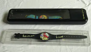 Herman Brood - 2x Horloge , “Erik Satie” en “Vliegtuig” – met doosjes kopen? Bied vanaf 1!