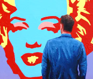 Gerard Boersma - Marilyn (Man genietend van schilderij Andy Warhol) kopen? Bied vanaf 125!