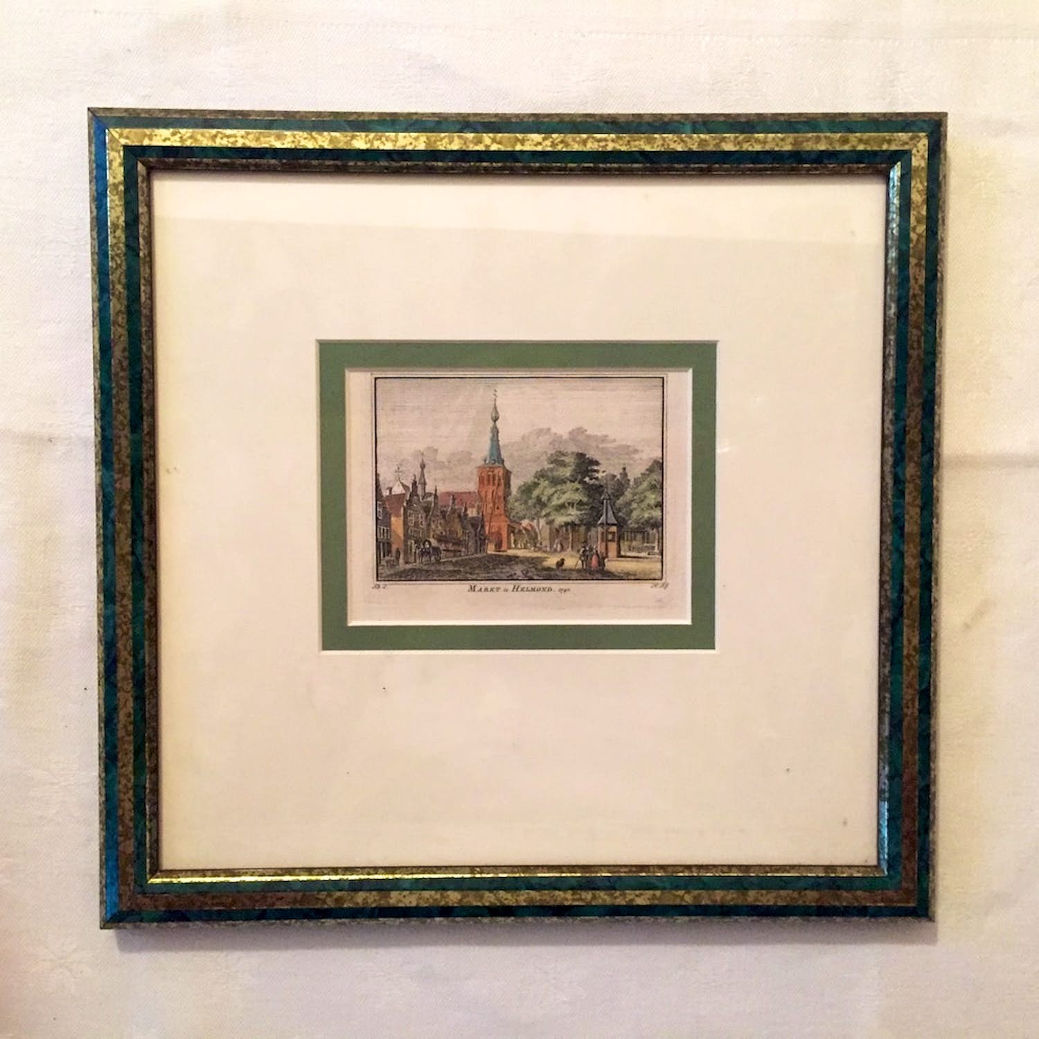 Hendrik Spilman - Markt te Helmond - Gravure Handgekleurd kopen? Bied vanaf 35!