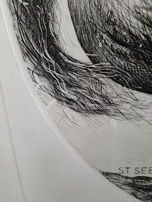 Willem Snitker - Ets, blinddruk, titel, Sint Sebastiaanpaard kopen? Bied vanaf 30!