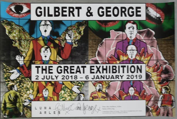 Gilbert & George - The Great Exibitions 2018-2019 - Gesigneerd met marker verkocht voor € 75!