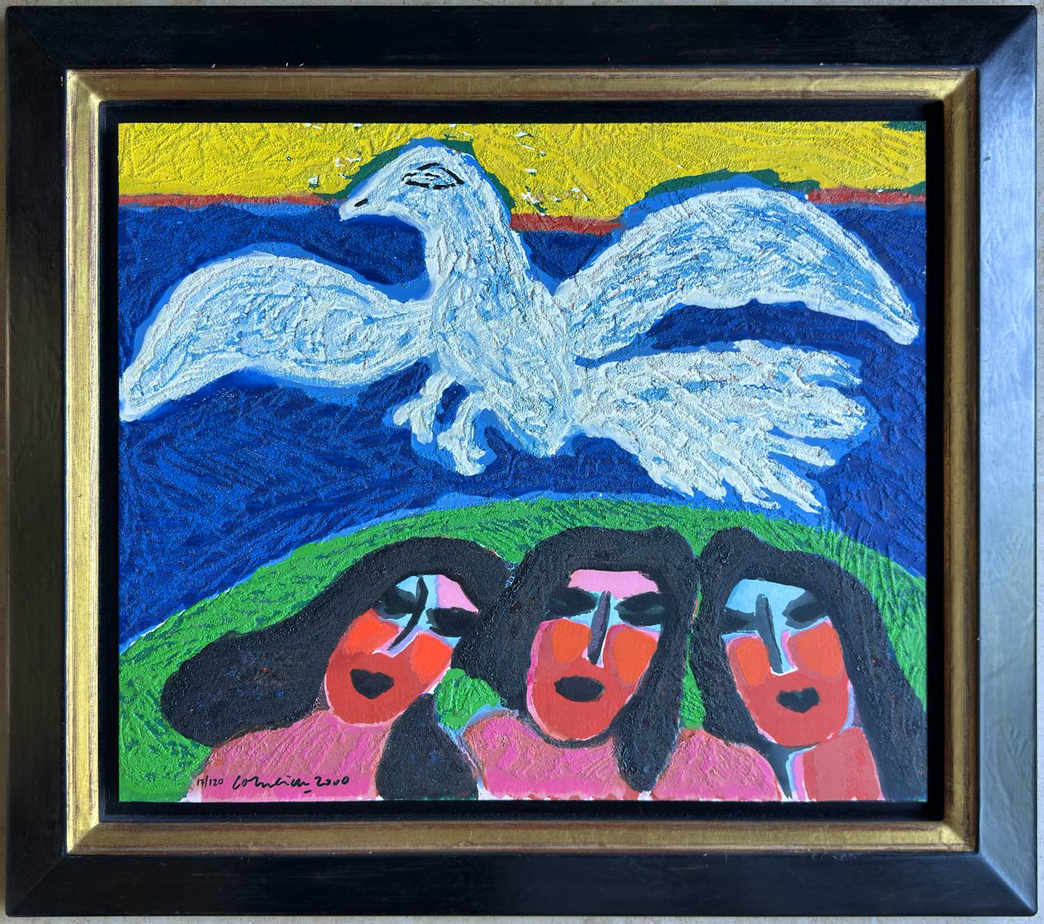 AcheterCorneille - Terragravure: 'Witte vogel' (2000)? Enchérissez de 850!