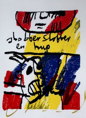 Herman Brood - ingelijste zeefdruk: Slobber, Slobber en hup kopen? Bied vanaf 255!