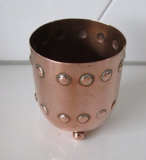 Niet of onleesbaar gesigneerd - Rood koperen art deco hand gehamerde rookset kopen? Bied vanaf 10!