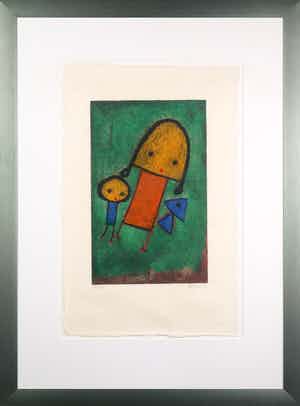 Giovanni Vetere - Zeefdruk op geschept papier, Jij & ik - Ingelijst verkocht voor € 50!