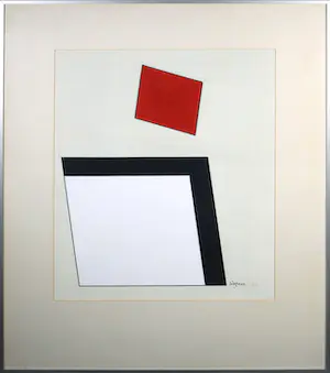 Wim Sinemus - Gemengde techniek op papier, Abstracte compositie - Ingelijst kaufen? Bieten Sie von 1!