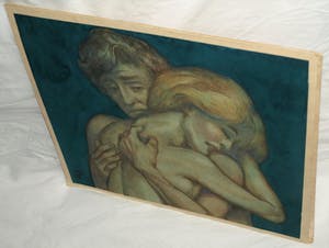 Klaas Pijlman - Gouache , “Liefdespaar” – 1988 kopen? Bied vanaf 1!