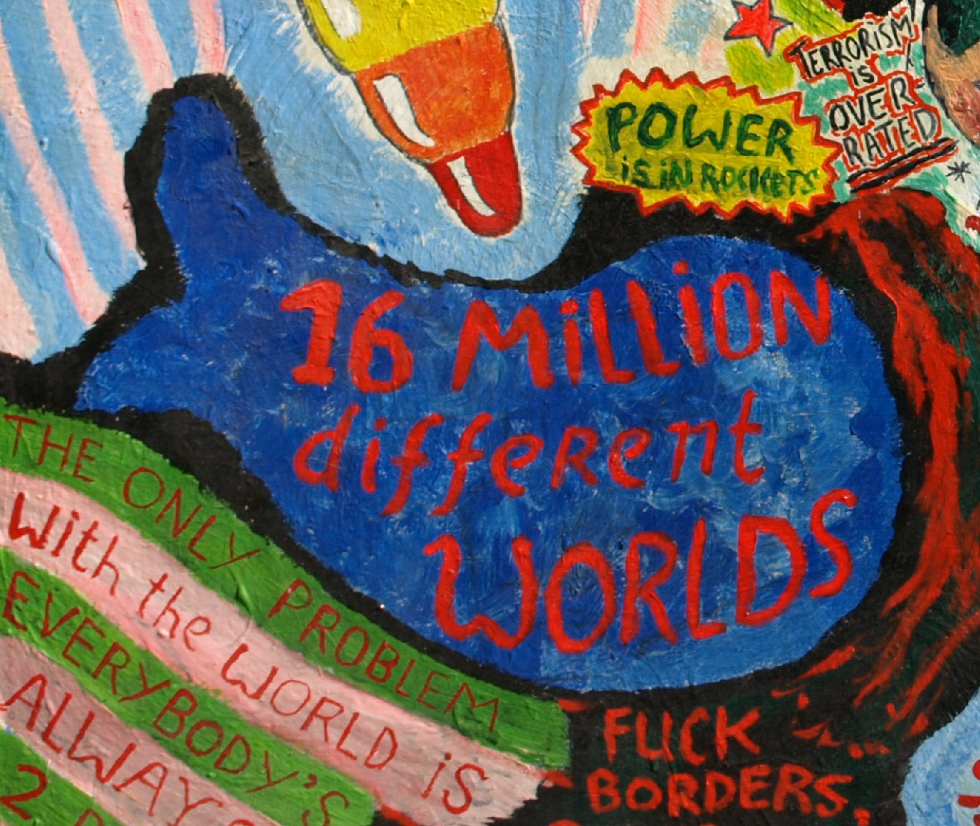 Niet of onleesbaar gesigneerd - Acrylverf op doek , Politics, it’s all a bunch of Bla Bla – 130 x 130 cm - 2006 kopen? Bied vanaf 1!