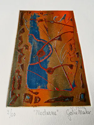 Gertie Mesker - Mooie handgekleurde reliëfdruk "Nocturne" potloodgesigneerd - bep. oplage (50) kaufen? Bieten Sie von 38!