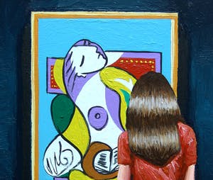 Gerard Boersma - La Lecture (Vrouw kijkend naar schilderij van Picasso) kopen? Bied vanaf 100!