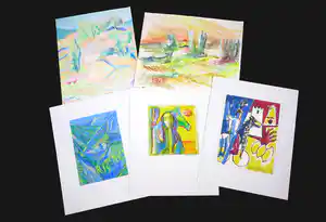 Joe Wols - Lot van 5 originele werken op papier verkauft für € 36!