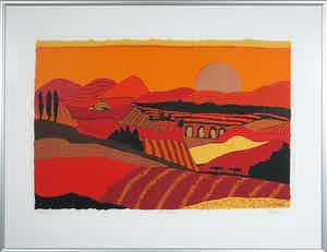 Ronald Boonacker - Zeefdruk, Spoleto II, Ingelijst (Groot) verkocht voor € 40!