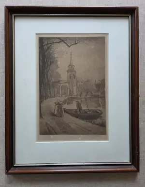 Oskar Paul Matthes - Stadsgezicht. Figuren. kopen? Bied vanaf 20!