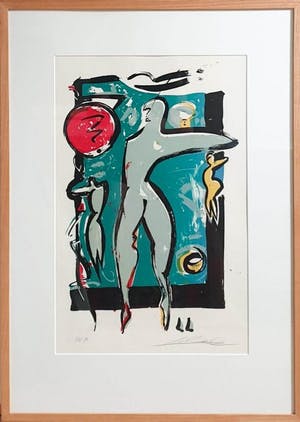 Alfred Gockel - Litho | Zonder titel | Ingelijst | 88x63 cm kopen? Bied vanaf 65!