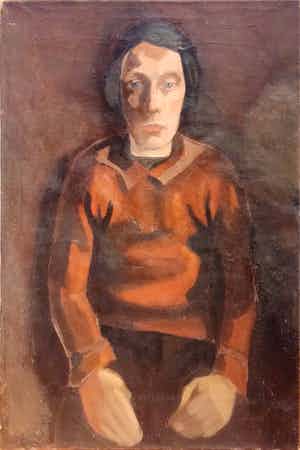 Niet of onleesbaar gesigneerd - impressionistisch portret - jaren 20 / 30 verkocht voor € 1!