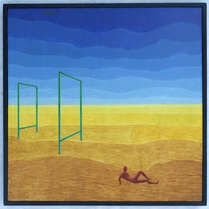 Niet of onleesbaar gesigneerd - Surrealistisch 5-Luik uit 1971 - Acrylverf op board - ingelijst kopen? Bied vanaf 1!