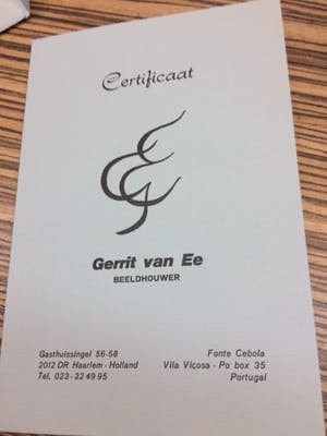 Gerrit van Ee - UNICA MARMEREN SCHAAL met certificaat kunstenaar kopen? Bied vanaf 450!