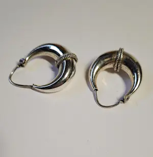 sterling zilveren handgemaakte vintage etnische stijl hoepels oorbellen kopen? Bied vanaf 50!