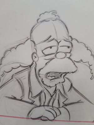 Matt Groening - originele tekening, Krusty The Clown, The Simpsons + ingelijst + certificaat kopen? Bied vanaf 1!