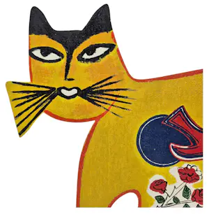 Corneille - Polychroom beschilderde metalen sculptuur: kat kopen? Bied vanaf 599!