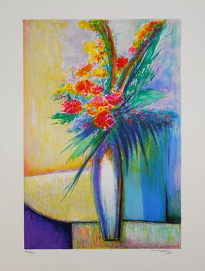Amandine Dore - e.a: lot van vijf handgesigneerde lithografien: Florale composities kopen? Bied vanaf 29!