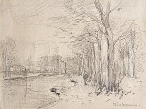 Max Liebermann - Wandelaar langs rivier kopen? Bied vanaf 100!