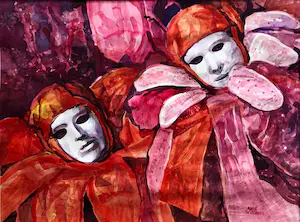 Marcel De Grauwe - "Fragmentatie I en II" - Figuren in Feeststemming. kopen? Bied vanaf 30!