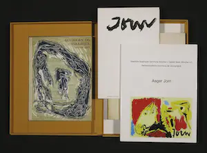 Asger Jorn - Lot van vier boeken waaronder Guldhorn Og Lykkehjul 1957 opgedragen aan zoon Klaus kopen? Bied vanaf 1!