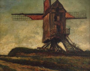 Niet of onleesbaar gesigneerd - b2441, landschap met molen in de zon kopen? Bied vanaf 10!