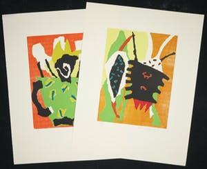 Francis Hoogland - Lot van twee houtsneden, Zonder titel kopen? Bied vanaf 35!