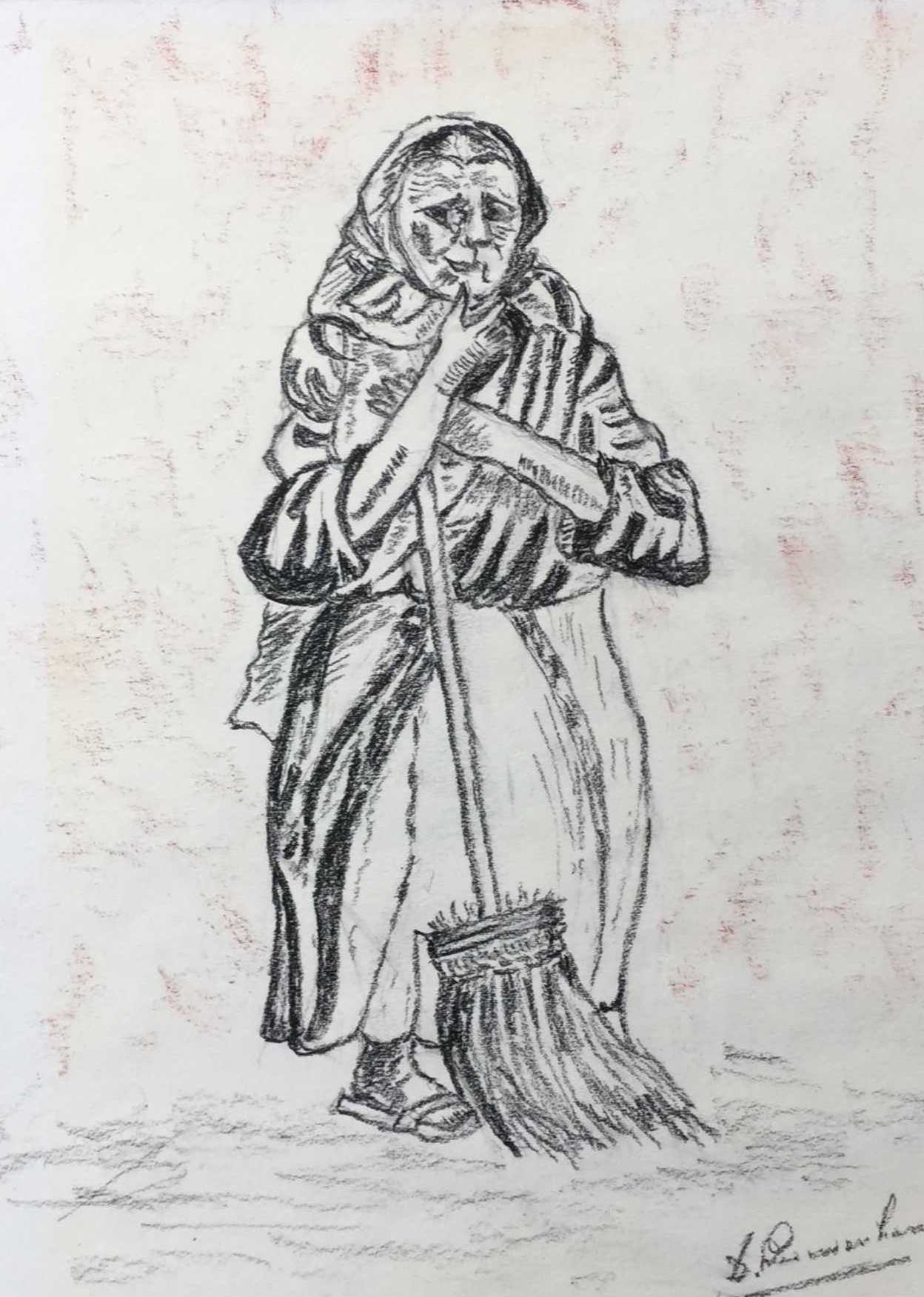 Niet of onleesbaar gesigneerd - Schoonmaakster, C2232-10 kopen? Bied vanaf 1!