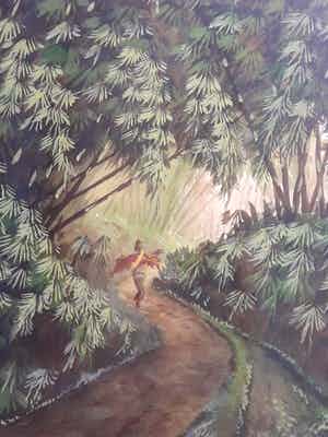 Anton Kustia Widjaja - Houtsprokkelaar in regenwoud. verkocht voor € 40!