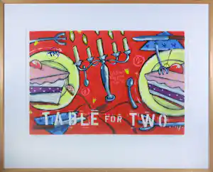 Selwyn Senatori - Zeefdruk, Table for two - Ingelijst verkauft für € 80!