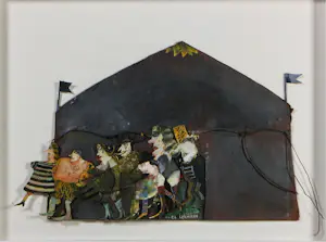 Werner Lehmann - Collage (3D), gouache, Ende der Vorstellung - Ingelijst kopen? Bied vanaf 250!