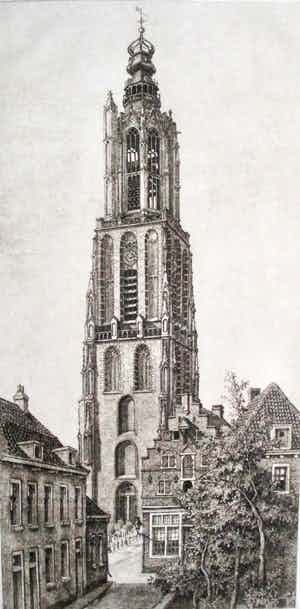 Henri von Rupprecht - Ets Onze Lieve Vrouwen Toren Amersfoort verkocht voor € 35!