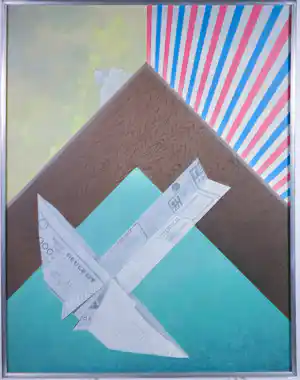 Buy Kees Balvers - Acryl, Papieren vliegmachine - Ingelijst? Bid from 80!