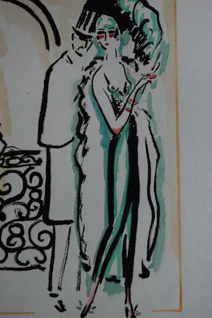 Kees van Dongen - Pochoir - Haar mantal aanpakken - 1925 kopen? Bied vanaf 300!