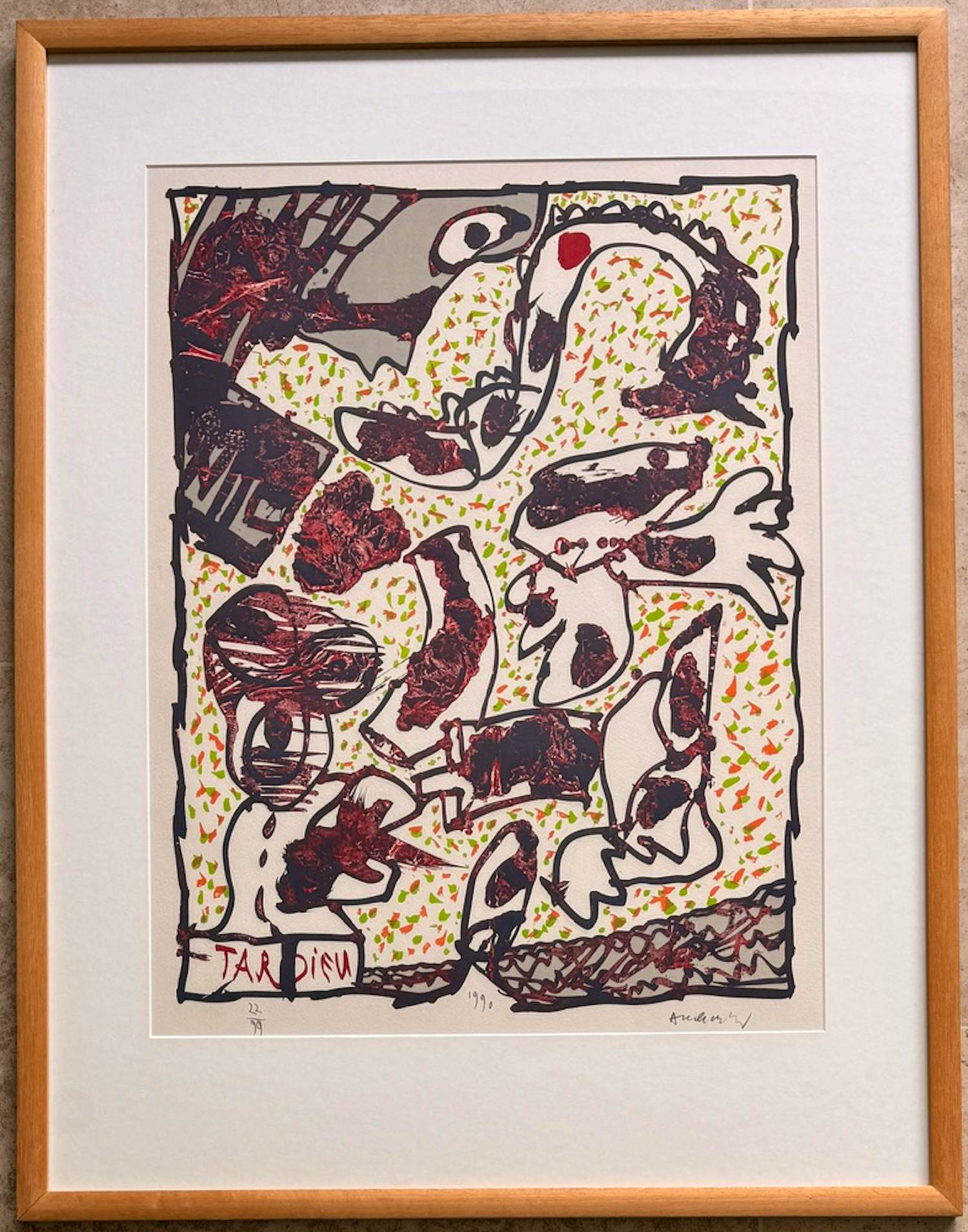 Pierre Alechinsky - Kleurenlitho – 'Tardieu' (1990) kopen? Bied vanaf 1050!