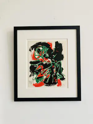 AcheterKarel Appel - abstracte compositie nr 3( Der Spiegel KÖln, 1961)met nieuwe lijst!? Enchérissez de 625!