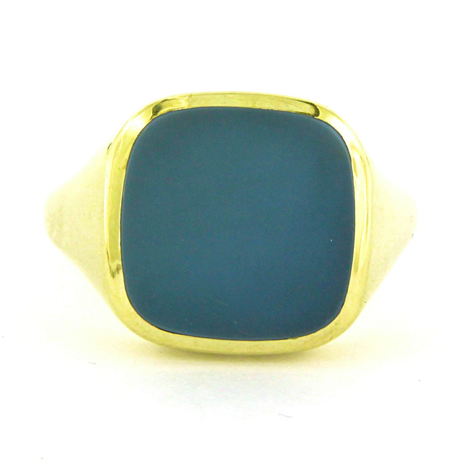 14k geel gouden ring bezet met blauwe lagensteen - ringmaat 19,5(61) kopen? Bied vanaf 675!