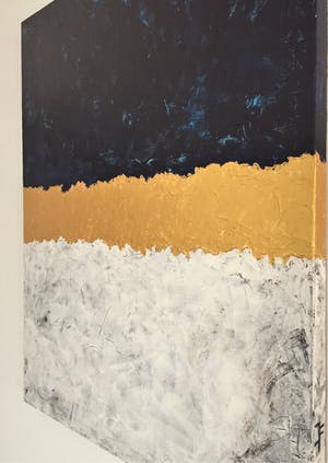 John Foppen - Symphony in D. Blue + Wh. + Gold........# K 05. XL . GROOT. kopen? Bied vanaf 189!