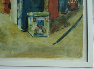 Jeroen Hermkens - Ingelijste litho , “Blikken stad” – 1992 kopen? Bied vanaf 1!