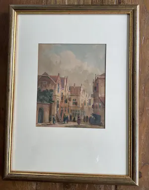 Petrus Gerardus Vertin - Aquarel stadsgezicht kopen? Bied vanaf 250!