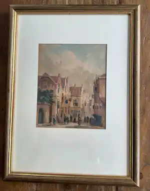 Petrus Gerardus Vertin - Aquarel stadsgezicht verkauft für € 250!