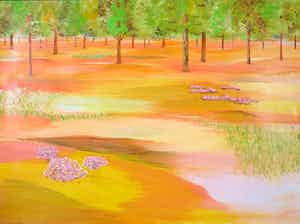 Martin Heijnen - Acryl op papier, Landschap (Groot) verkocht voor € 1!